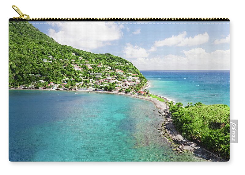 Water's Edge Zip Pouch featuring the photograph Caribbean Island by Htomas