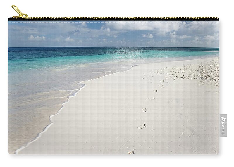 Scenics Zip Pouch featuring the photograph Caribbean White Sand Beach by Stevegeer