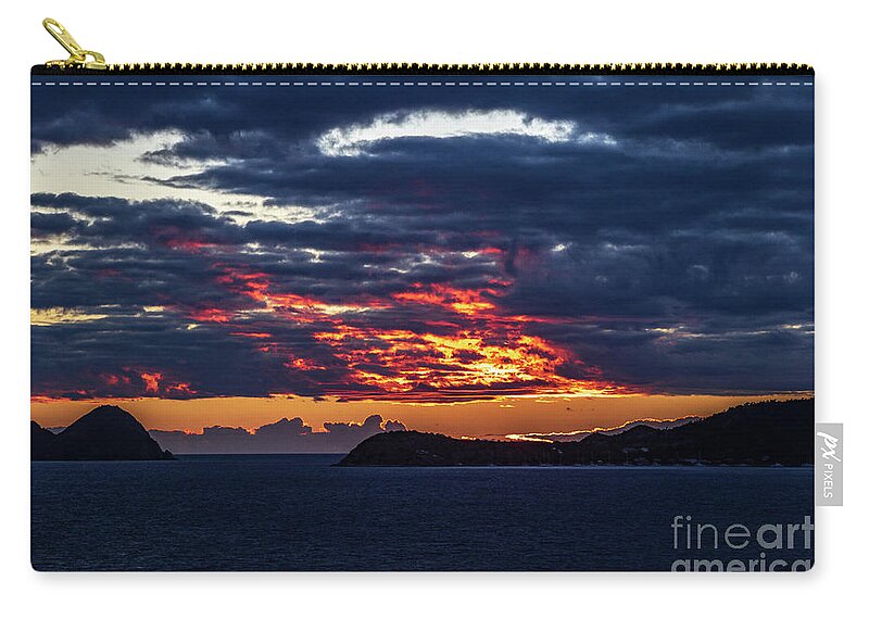 Caribbean Zip Pouch featuring the photograph Caribbean Sunrise I by Thomas Marchessault