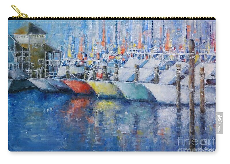 Marina Zip Pouch featuring the painting Carolina Dreamin' by Dan Campbell