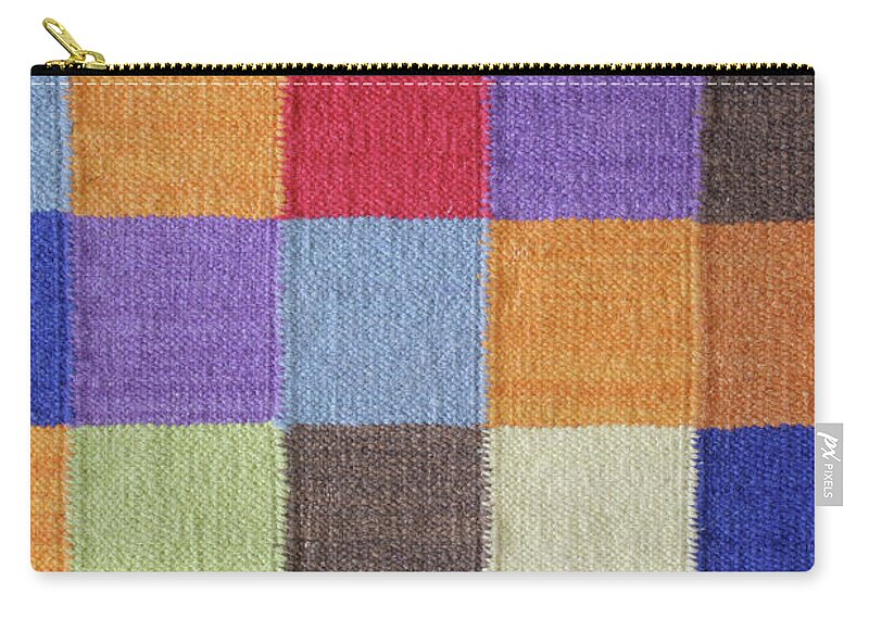 Rug Zip Pouch featuring the photograph Carpet Rug In Woven Contemporary Square by Yinyang