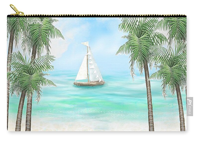 Coastal Zip Pouch featuring the photograph Carribean Bay by Kelly Dallas