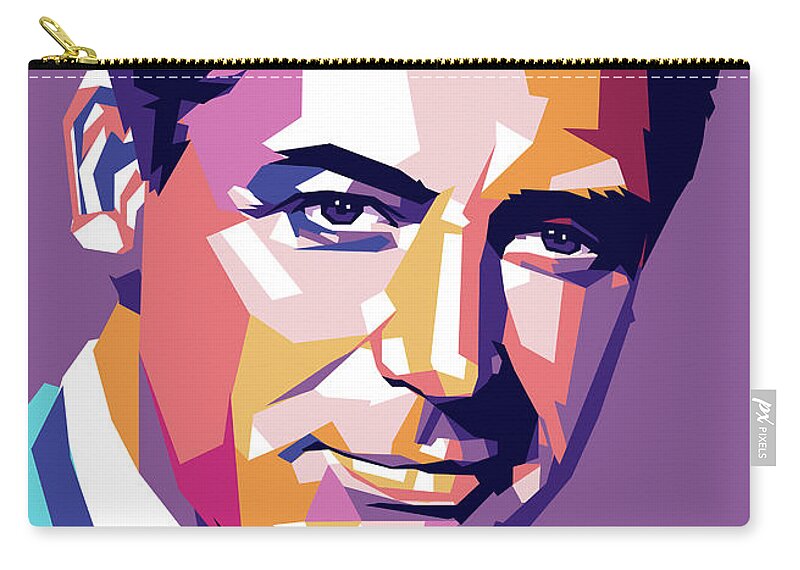 Cary Grant Zip Pouch featuring the digital art Cary Grant by Stars on Art