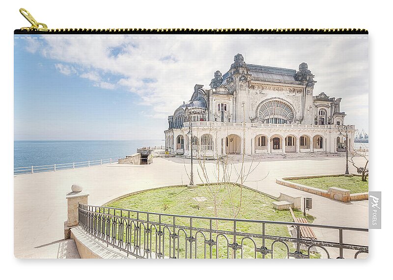 Abandoned Zip Pouch featuring the photograph Casino Constanta by Roman Robroek