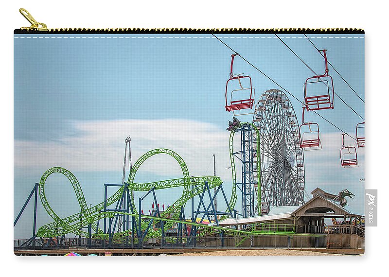 Seaside Heights Zip Pouch featuring the photograph Casino Pier - Seaside Heights by Kristia Adams