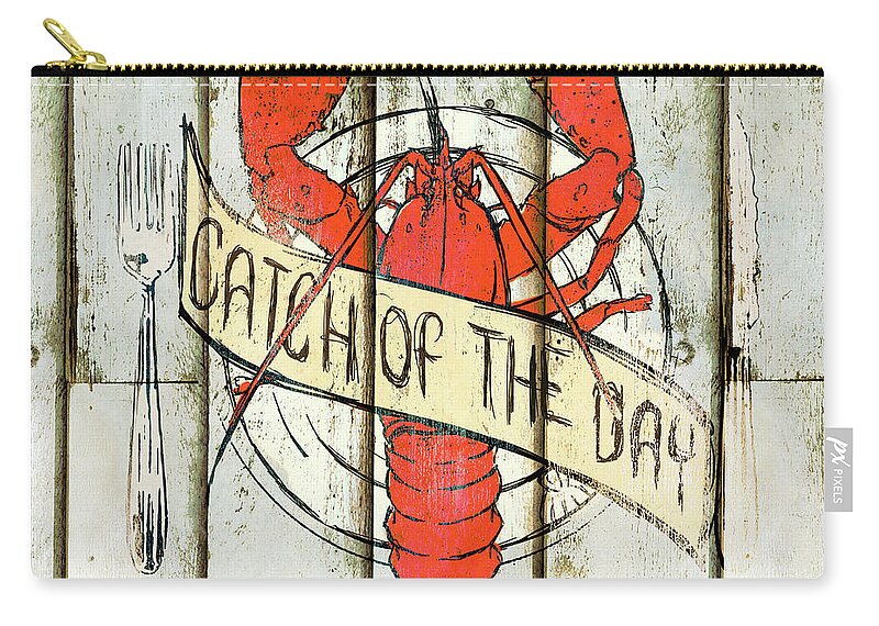 Fresh Zip Pouch featuring the digital art Catch Of The Day Square by Sd Graphics Studio