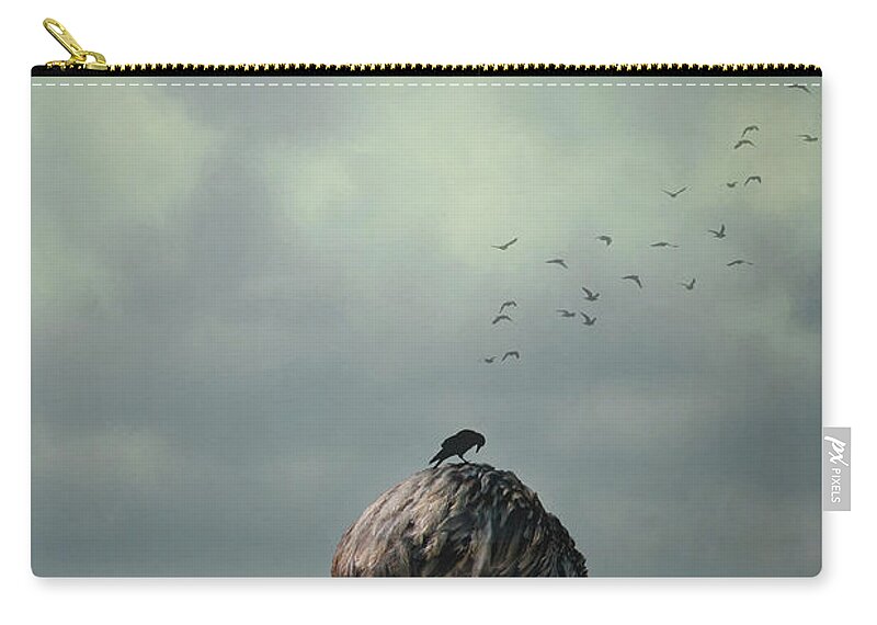 Emu Zip Pouch featuring the photograph Catching a Ride by Rebecca Cozart