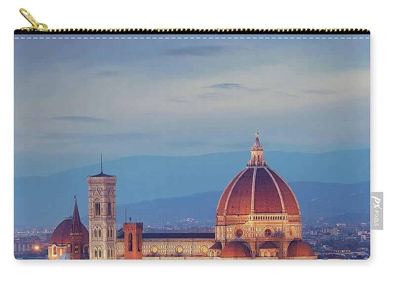 Campanile Carry-all Pouch featuring the photograph Cathedral Of Florence At Dusk by Mammuth