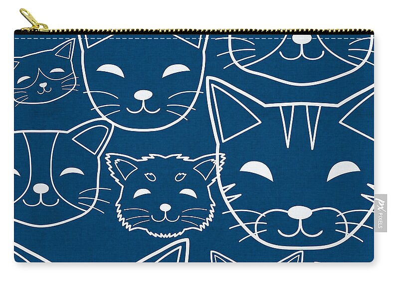 Cats Zip Pouch featuring the digital art Cats- Art by Linda Woods by Linda Woods