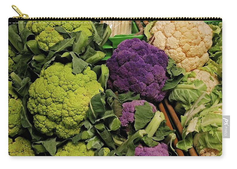 Cauliflowers Zip Pouch featuring the photograph Cauliflowers by Martin Smith