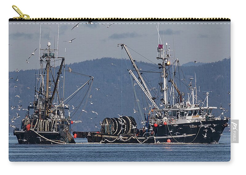 Viking Cavalier Zip Pouch featuring the photograph Cavalier Fisher by Randy Hall