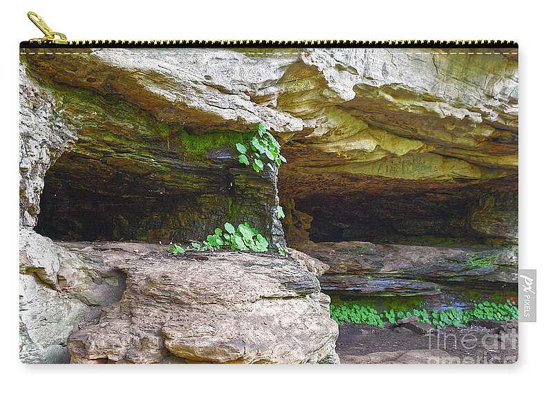 Tennessee Carry-all Pouch featuring the photograph Caves In A Cliff by Phil Perkins