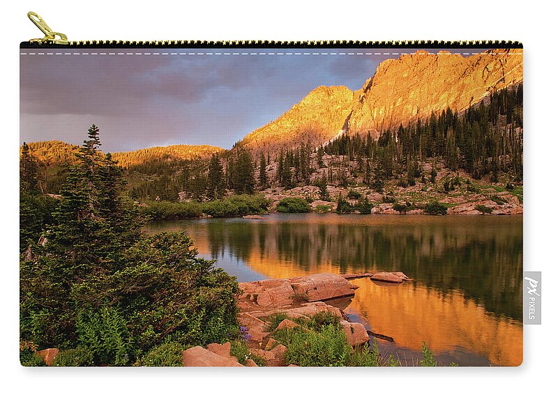 Scenics Zip Pouch featuring the photograph Cecret Lake by Photo By Sam Scholes