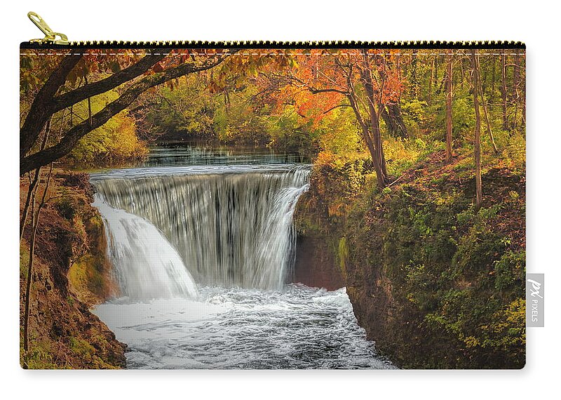 Waterfall Carry-all Pouch featuring the photograph Cedarville Falls by Jack Wilson
