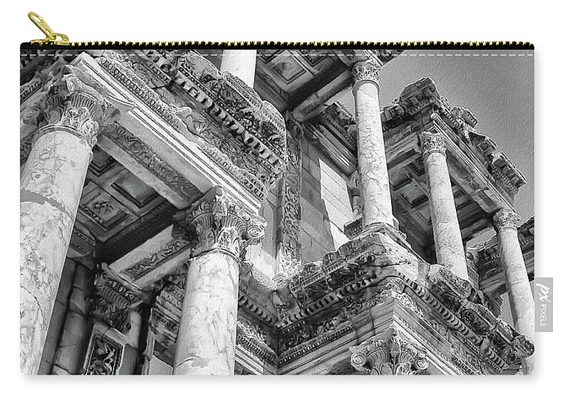 Architecture Zip Pouch featuring the photograph Celcus Library At Ephesus by Lois Bryan