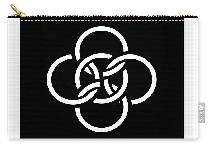 Celtic Five Fold Symbol Zip Pouch featuring the digital art Celtic Five Fold Symbol 2 by Joan Stratton