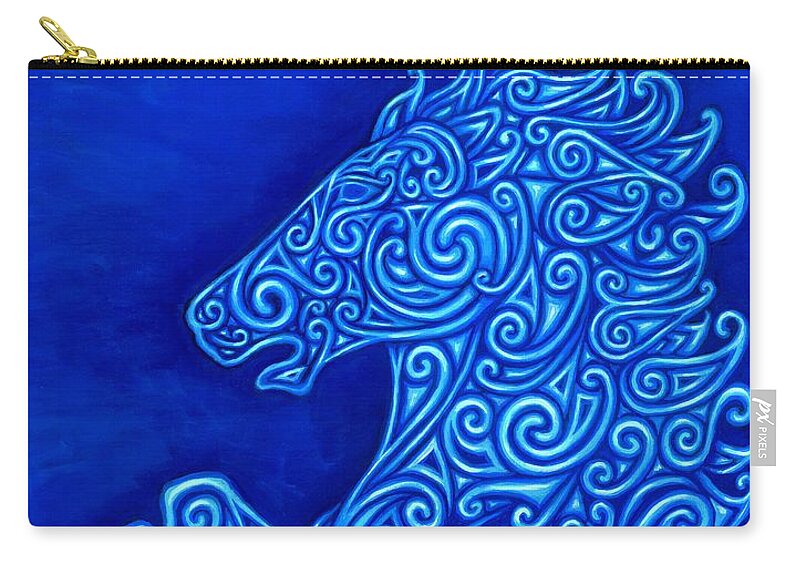 Horse Zip Pouch featuring the painting Celtic Horse by Rebecca Wang