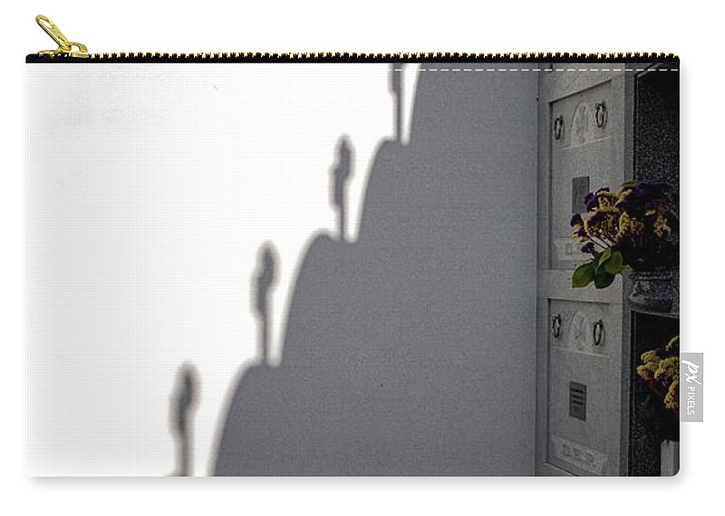 Cudillero Spain Zip Pouch featuring the photograph Cemetery Crosses by Tom Singleton