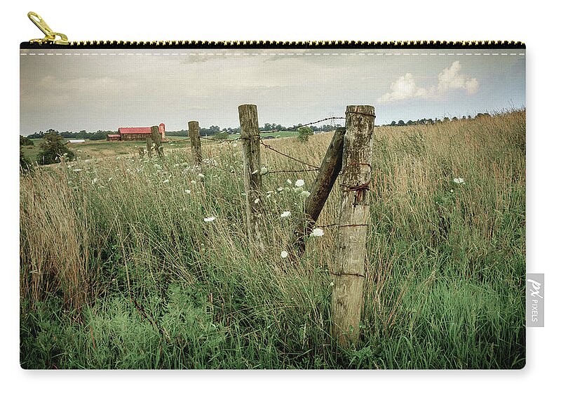 America Zip Pouch featuring the photograph Central Kentucky farm by Alexey Stiop