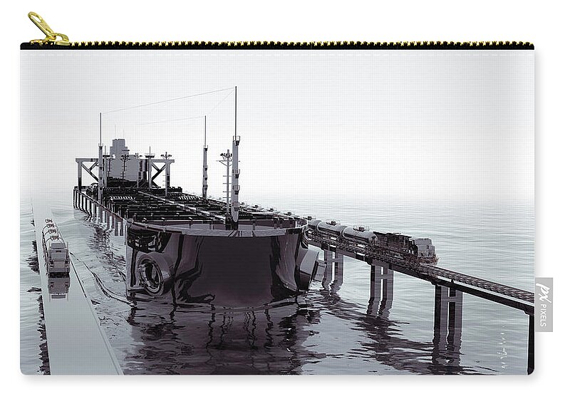 Land Vehicle Zip Pouch featuring the photograph Cgi Crude Oil Transportation Vehicles by Coneyl Jay