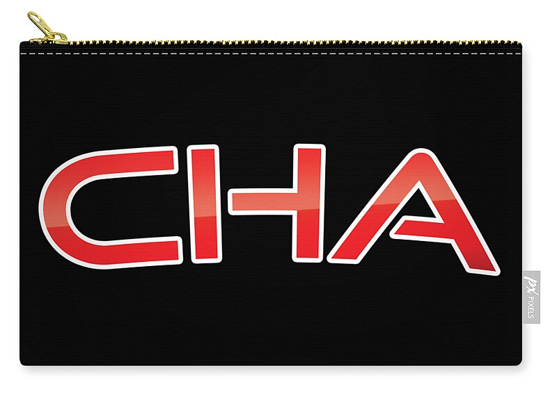 Cha Zip Pouch featuring the digital art Cha by TintoDesigns