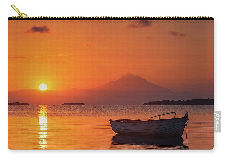 Aegean Sea Carry-all Pouch featuring the photograph Chalkidiki Sunrise by Evgeni Dinev