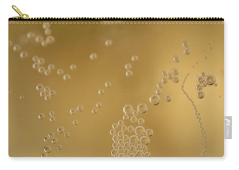 Alcohol Zip Pouch featuring the photograph Champagne Bubbles Close Up by Peepo