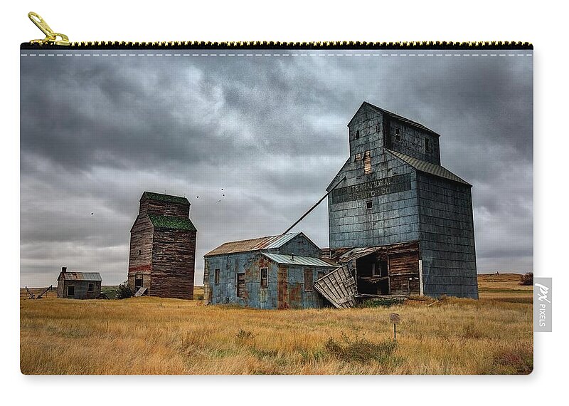 Ghost Towns Zip Pouch featuring the photograph Charbonneau, North Dakota by Harriet Feagin