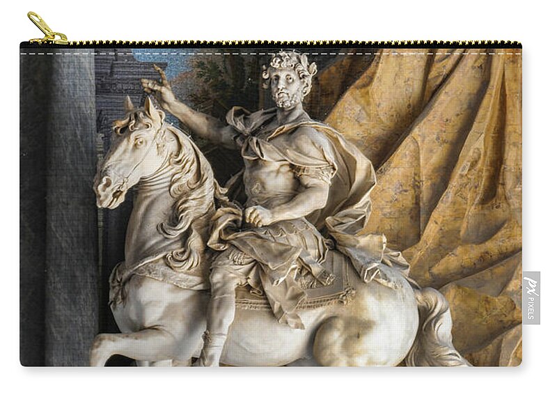 Charlemagne Zip Pouch featuring the photograph Charlemagne at Saint Peter's by Dimitris Sivyllis