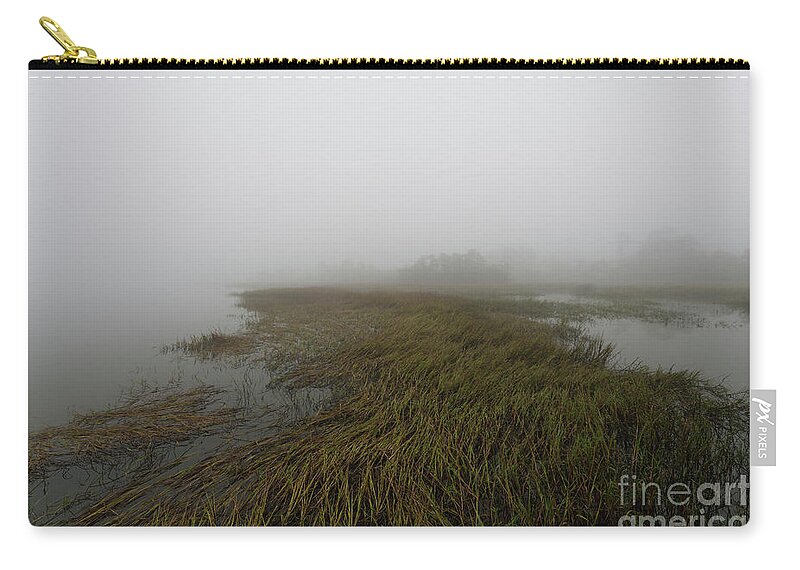 Fog Zip Pouch featuring the photograph Charleston Fog - Wando River by Dale Powell