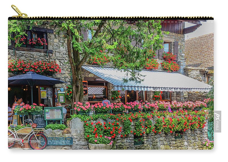 Yvoire Carry-all Pouch featuring the photograph Charming Yvoire by Marcy Wielfaert