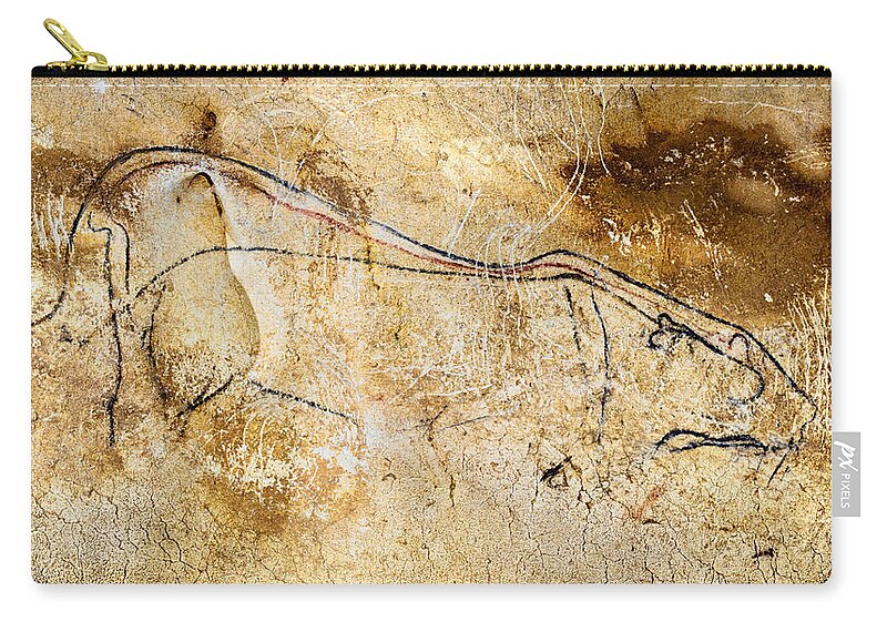Chauvet Cave Lions Carry-all Pouch featuring the digital art Chauvet Cave lions courting by Weston Westmoreland