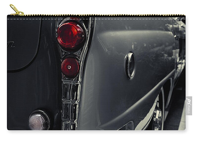 Car Zip Pouch featuring the photograph Checker Marathon by Carrie Hannigan