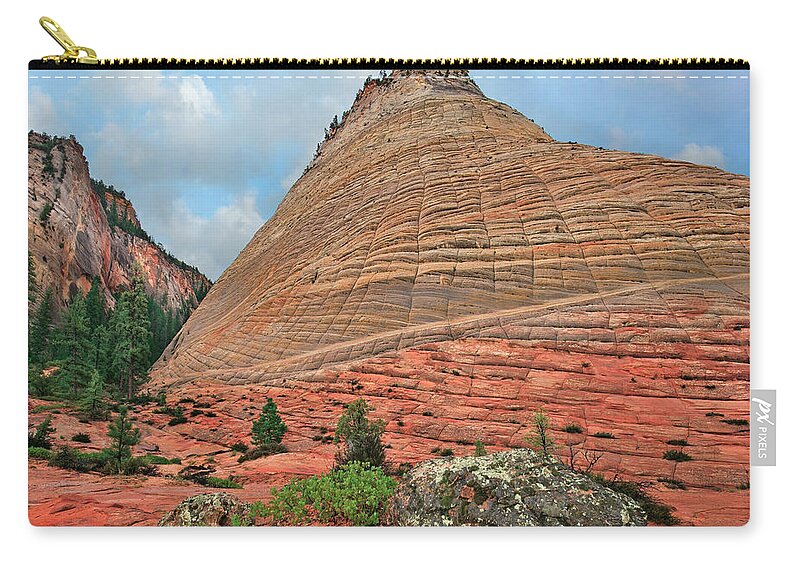 00555583 Zip Pouch featuring the photograph Checkerboard Mesa, Zion National Park, Utah by Tim Fitzharris