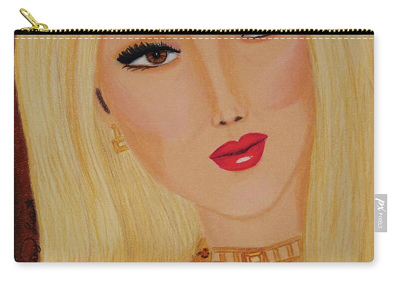 Fashion Zip Pouch featuring the drawing Chelsea Girl by Dorothy Lee