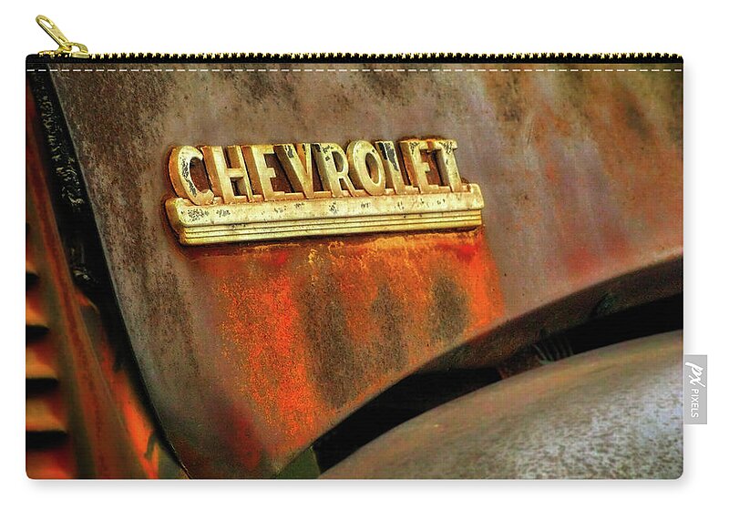 Corrosion Carry-all Pouch featuring the photograph Chevy hood by Micah Offman