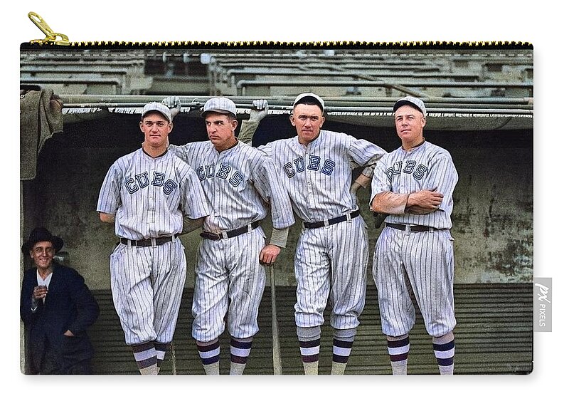 Chicago Cubs vintage photo print Wrigley Field photograph vintage Cubs  vintage sports gift Cubs base Zip Pouch by Celestial Images - Fine Art  America