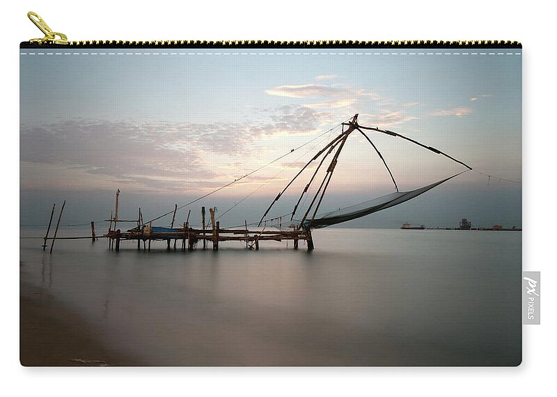 Tranquility Zip Pouch featuring the photograph Chinese Fishing Net by Noémie Assir Photography
