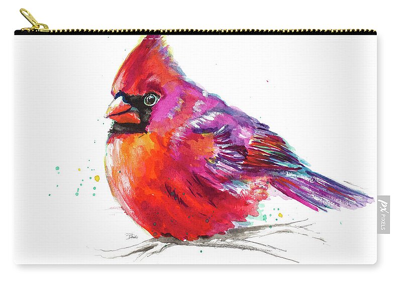 Christmas Carry-all Pouch featuring the painting Christmas Cardinal I by Patricia Pinto