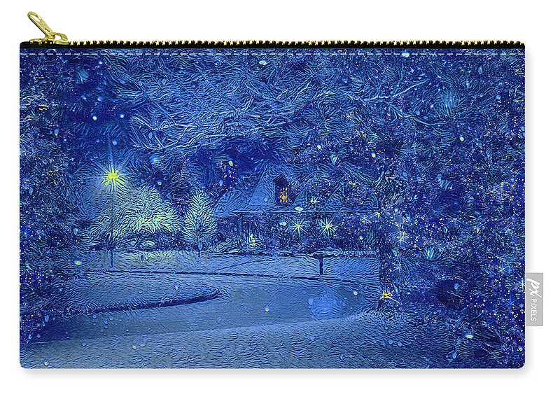 Christmas Zip Pouch featuring the digital art Christmas Eve by Alex Mir