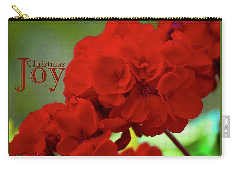 Christmas Zip Pouch featuring the photograph Christmas Geraniums by Debra Grace Addison