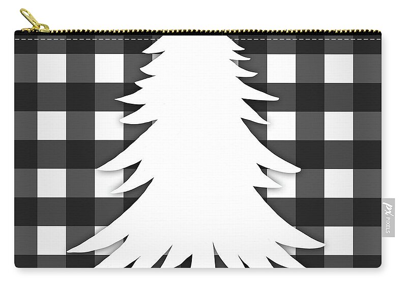 Christmas Zip Pouch featuring the mixed media Christmas Gingham I by Sundance Q