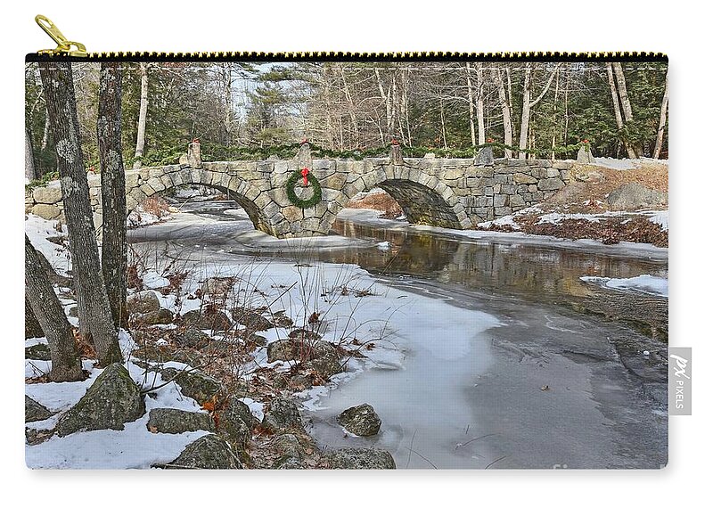 Christmas Zip Pouch featuring the photograph Christmas in New Hampshire by Steve Brown