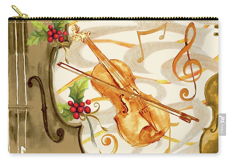 Christmas Carry-all Pouch featuring the painting Christmas Music II by Janice Gaynor