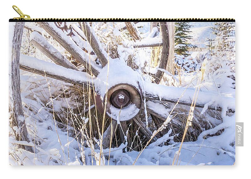 Snow Zip Pouch featuring the photograph Christmas Past by Diane Mintle