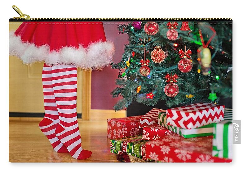 Cute Zip Pouch featuring the photograph Christmas presents by Top Wallpapers