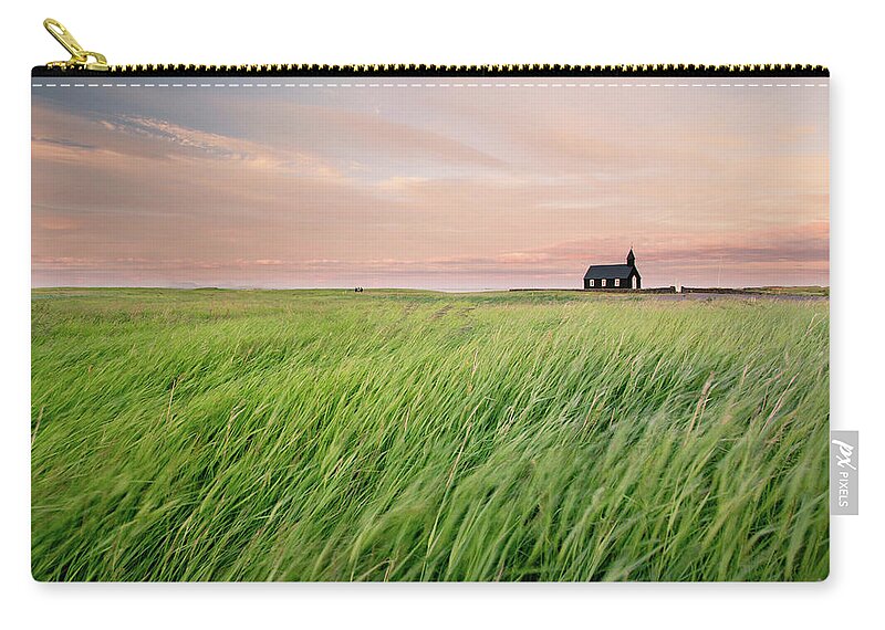 Scenics Zip Pouch featuring the photograph Church Camps by Ingólfur Bjargmundsson