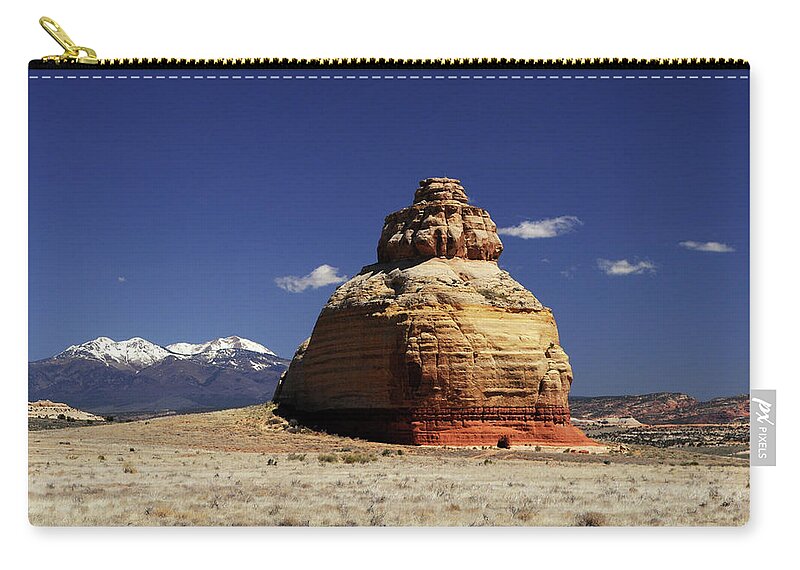 Tranquility Zip Pouch featuring the photograph Church Rock by David Hogan