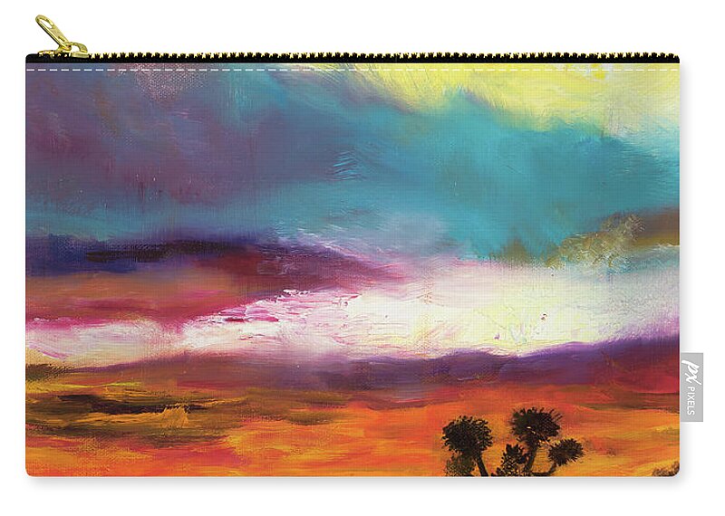 Arizona Zip Pouch featuring the painting Cindy Beuoy - Arizona Sunset by Cindy Beuoy