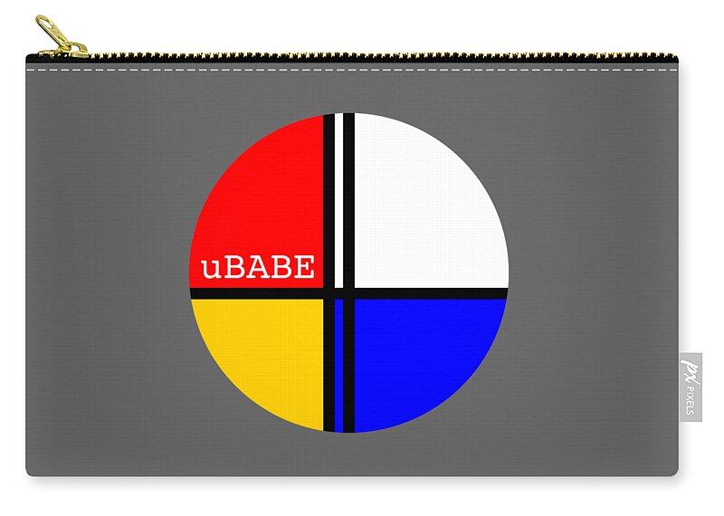 De Stijl Circle Zip Pouch featuring the digital art Circle Style by Ubabe Style